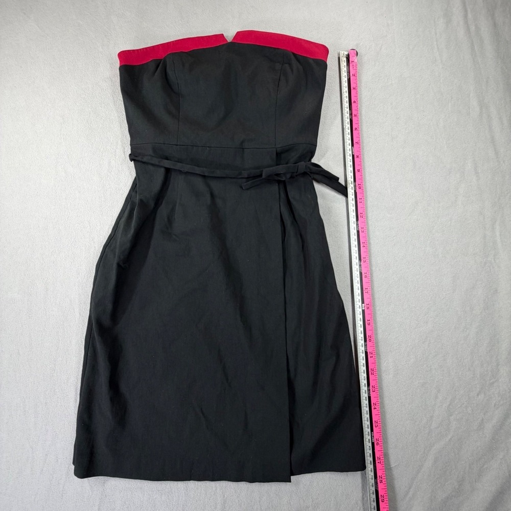 Express Strapless‎ Mini Dress Womens Small Black Red Tie Waist Party NWT - Picture 4 of 11